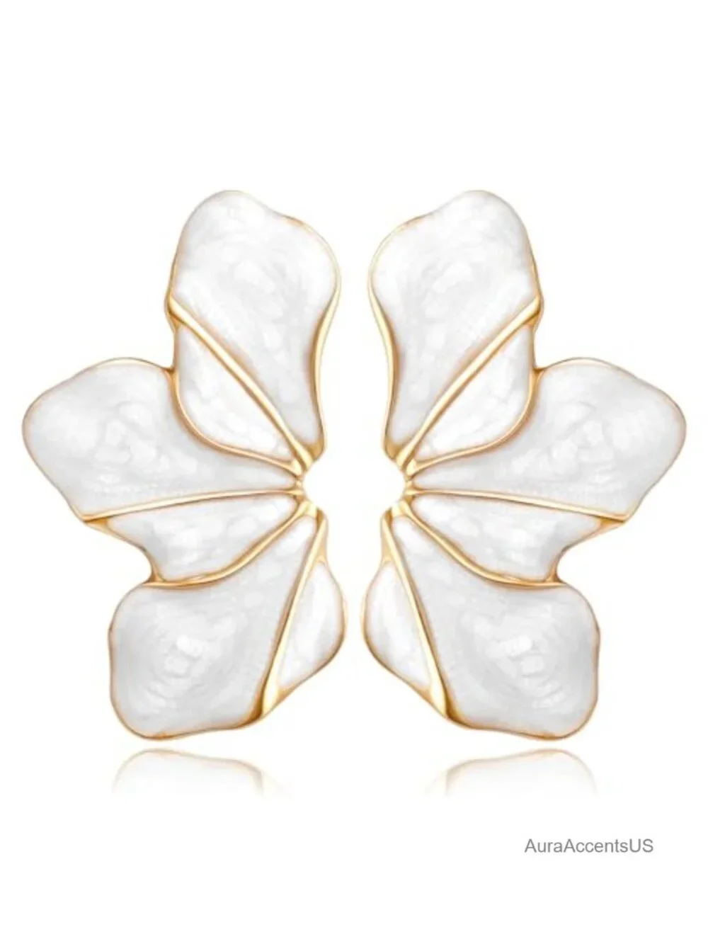 Chunky Gold Flower Earrings for Women - Oversized Tropical Statement Jewelry